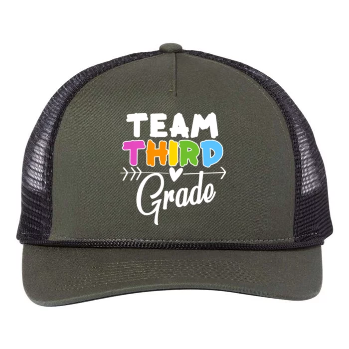 Team Third Grade Arrow Heart Retro Rope Trucker Hat Cap