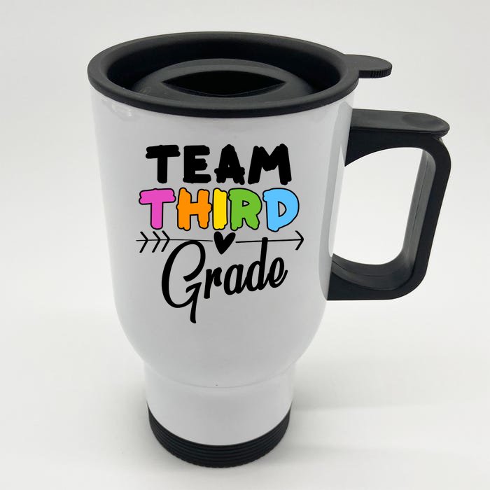 Team Third Grade Arrow Heart Front & Back Stainless Steel Travel Mug