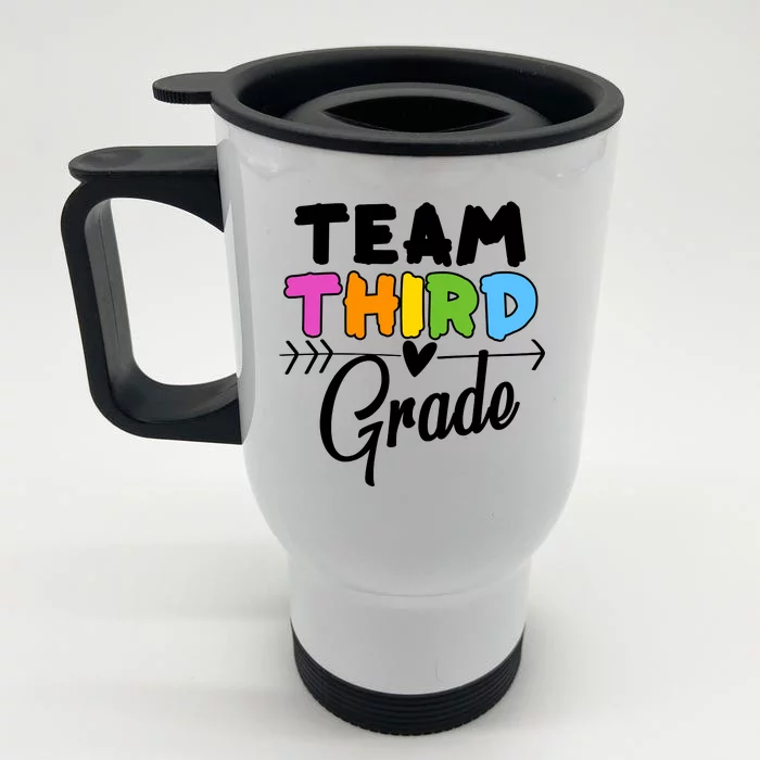 Team Third Grade Arrow Heart Front & Back Stainless Steel Travel Mug