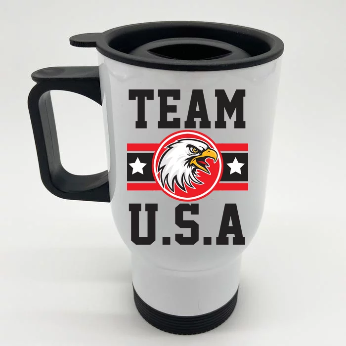 Team U.S.A. Logo Front & Back Stainless Steel Travel Mug