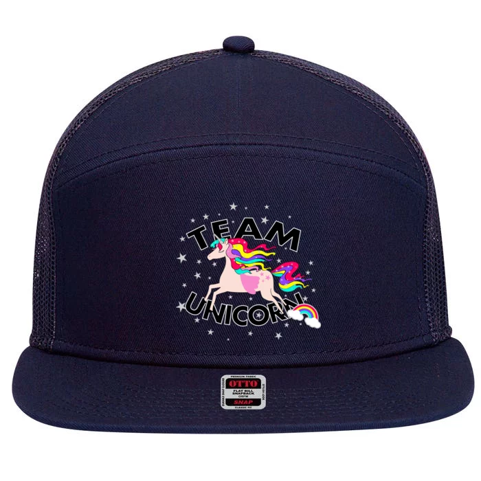 Team Unicorn 7 Panel Mesh Trucker Snapback Hat