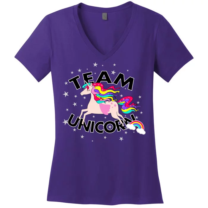 Team Unicorn Women's V-Neck T-Shirt