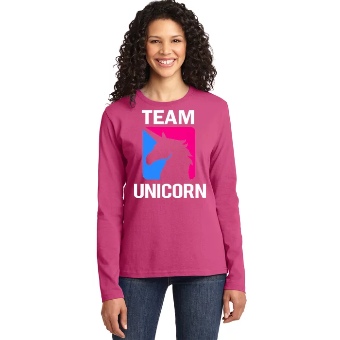 Team Unicorn Logo Ladies Long Sleeve Shirt