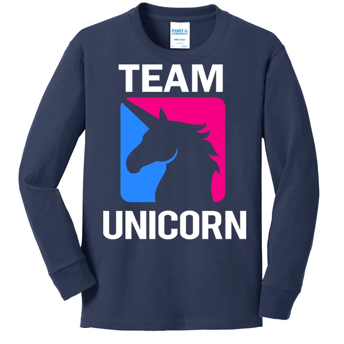 Team Unicorn Logo Kids Long Sleeve Shirt