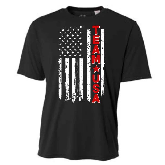 Team USA Distressed American Flag Cooling Performance Crew T-Shirt