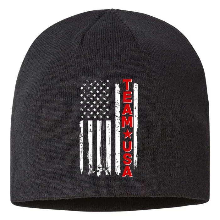 Team USA Distressed American Flag 8 1/2in Sustainable Knit Beanie