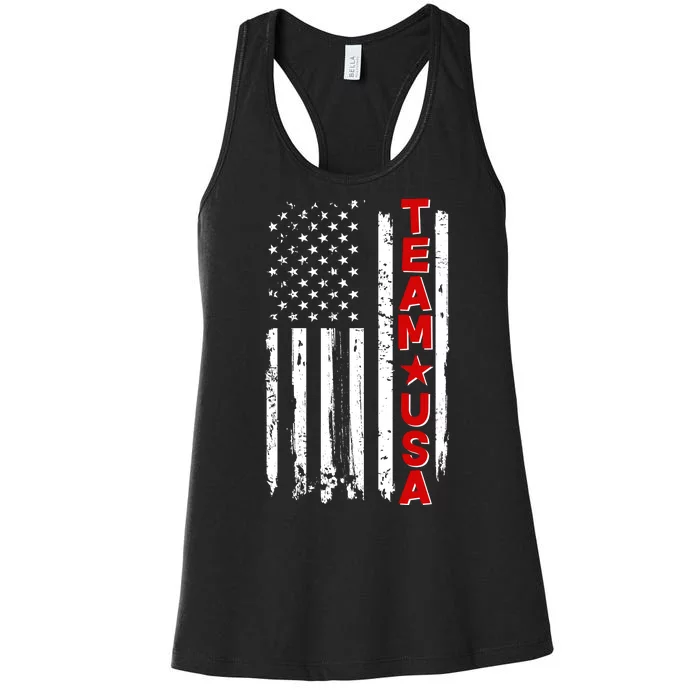 Team USA Distressed American Flag Women's Racerback Tank