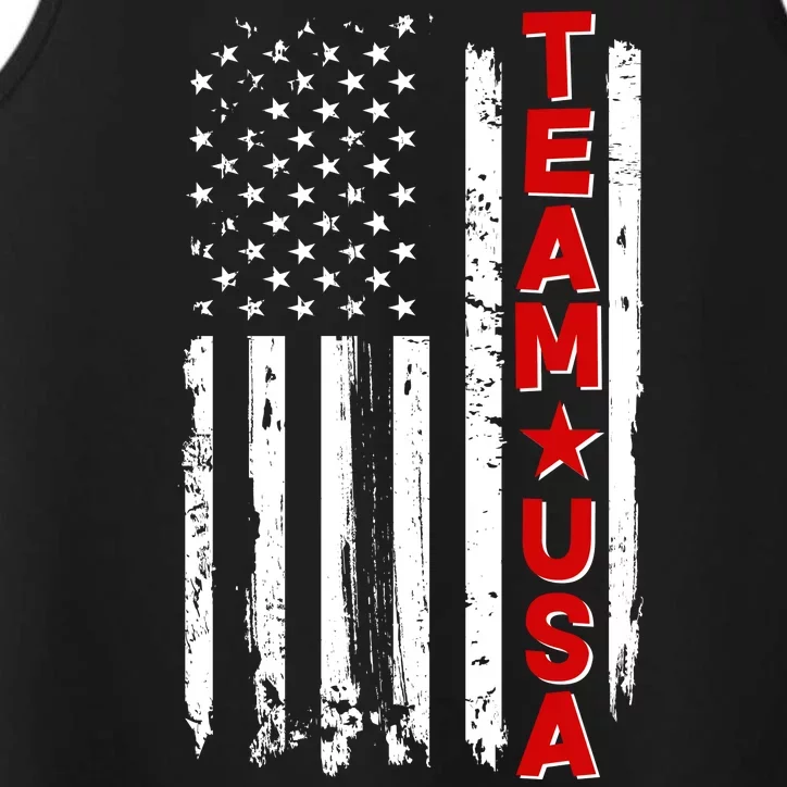 Team USA Distressed American Flag Performance Tank