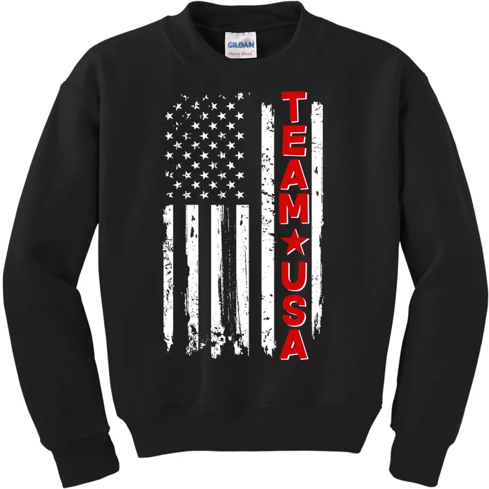 Team USA Distressed American Flag Kids Sweatshirt