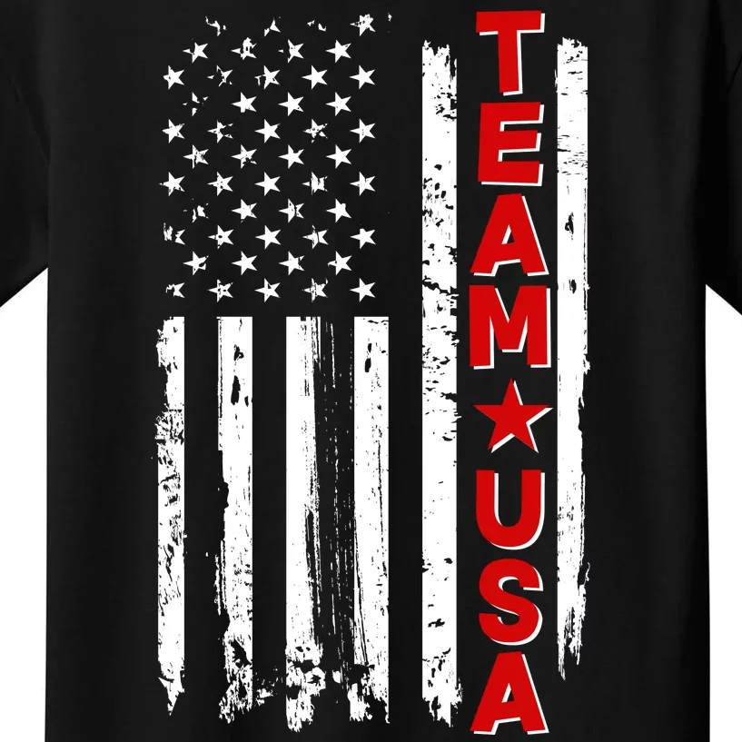 Team USA Distressed American Flag Kids T-Shirt