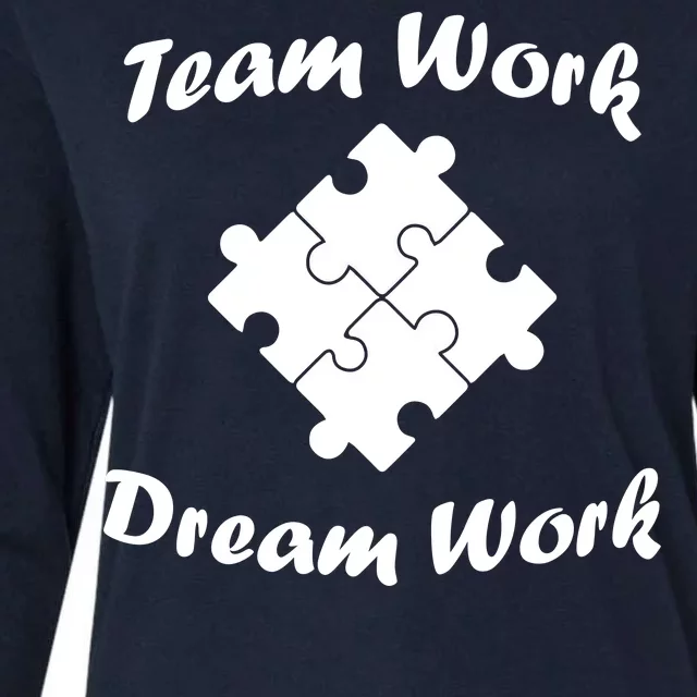 Team Work Dream Work Womens Cotton Relaxed Long Sleeve T-Shirt