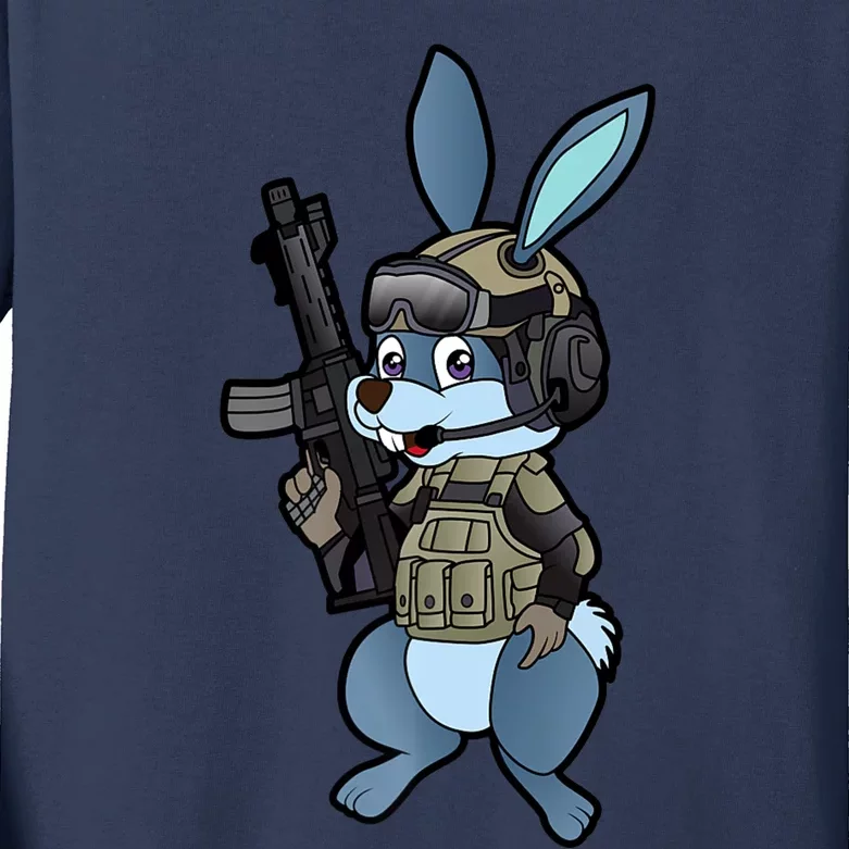 Tactical Easter Bunny Kids Long Sleeve Shirt