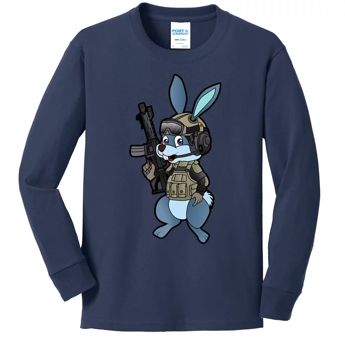 Tactical Easter Bunny Kids Long Sleeve Shirt