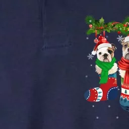 Three English Bulldogs In Christmas Socks Softstyle Adult Sport Polo