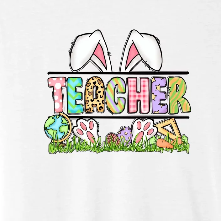 Teacher Easter Bunny Funny Ears Easter Day Gift ChromaSoft Performance T-Shirt