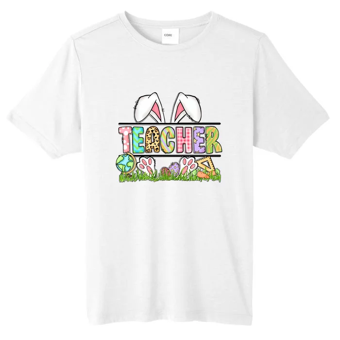 Teacher Easter Bunny Funny Ears Easter Day Gift ChromaSoft Performance T-Shirt