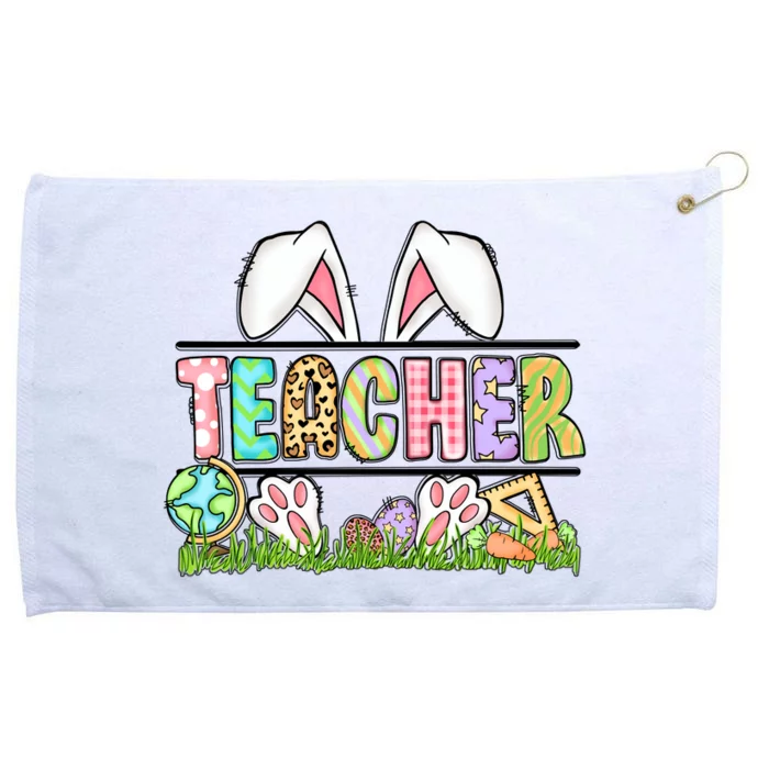 Teacher Easter Bunny Funny Ears Easter Day Gift Grommeted Golf Towel