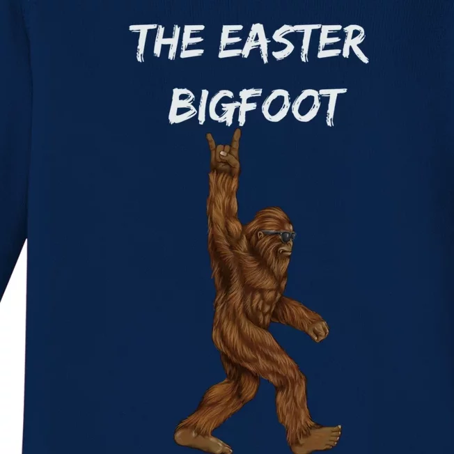 The Easter Bigfoot Rock On Bigfoot Sasquatch Love Sunglasses Gift Baby Long Sleeve Bodysuit