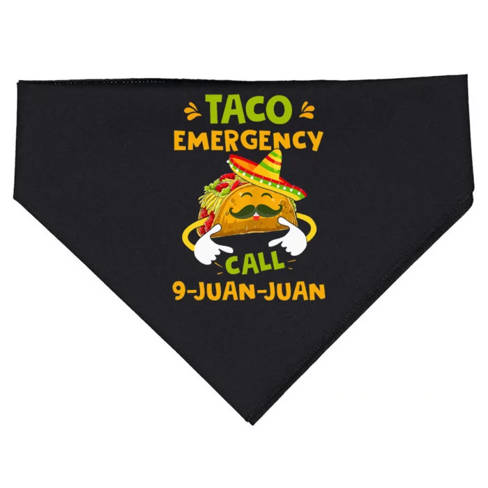 Taco Emergency Call 9 Juan Juan Funny Gift Cinco De Mayo USA-Made Doggie Bandana