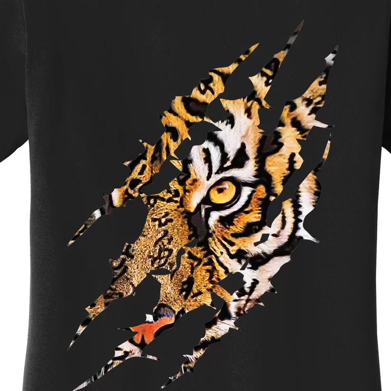 Tiger Eye Claw Marks Wild Bengal Safari Lover Zookeeper Women's T-Shirt