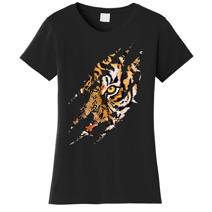 Tiger Eye Claw Marks Wild Bengal Safari Lover Zookeeper Women's T-Shirt