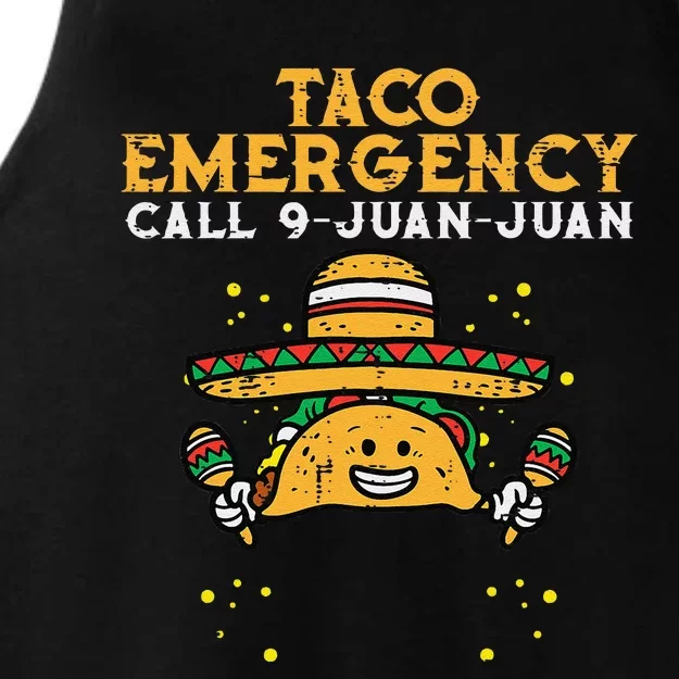 Taco Emergency Call 9 Juan Juan Funny Cinco De Mayo Fiesta Ladies Tri-Blend Wicking Tank