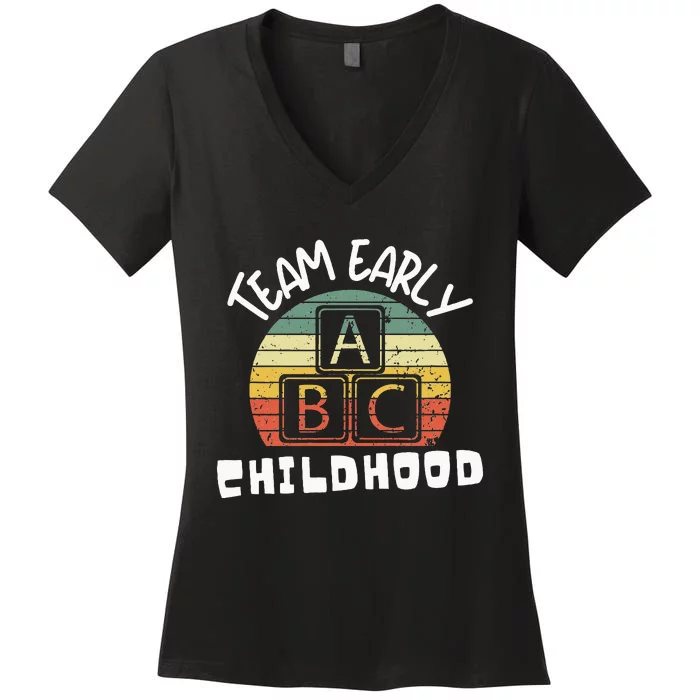 Team Early Childhood Preschool Teacher Women's V-Neck T-Shirt