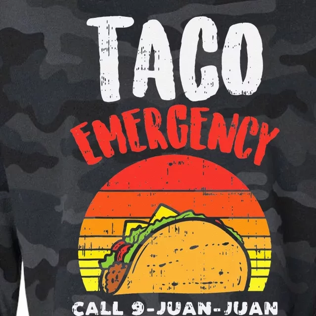 Taco Emergency Call 9 Juan Juan Retro Funny Cinco De Mayo Cropped Pullover Crew