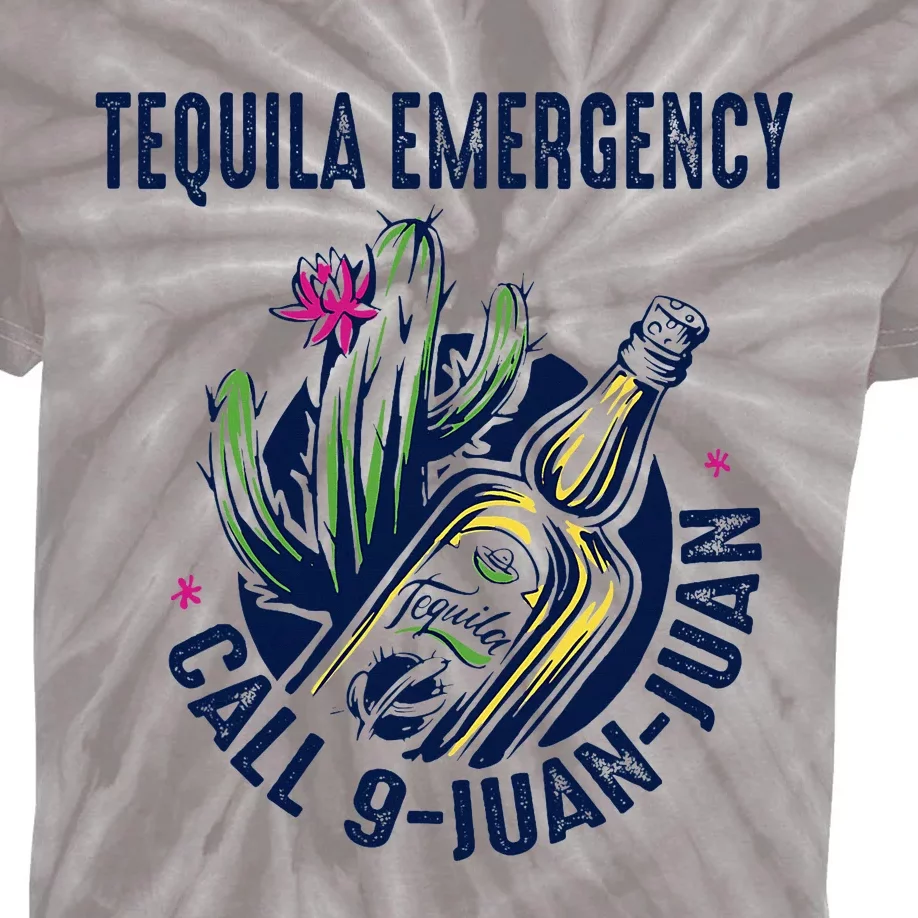 Tequila Emergency Call 9 Juan Juan Kids Tie-Dye T-Shirt