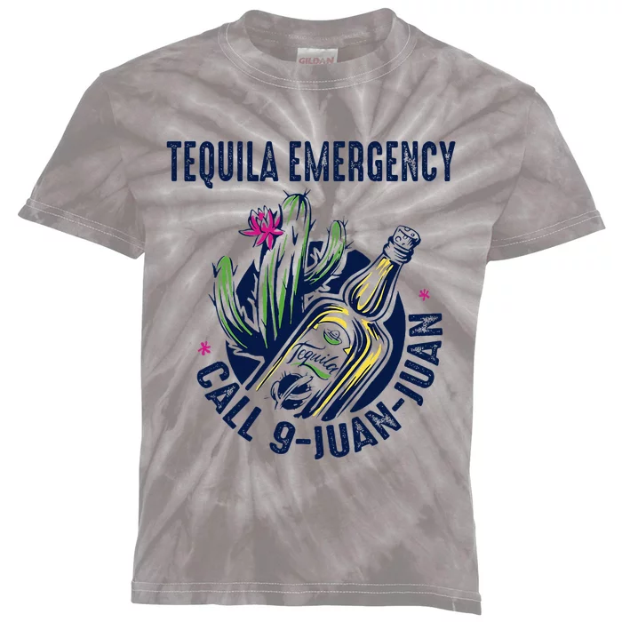 Tequila Emergency Call 9 Juan Juan Kids Tie-Dye T-Shirt