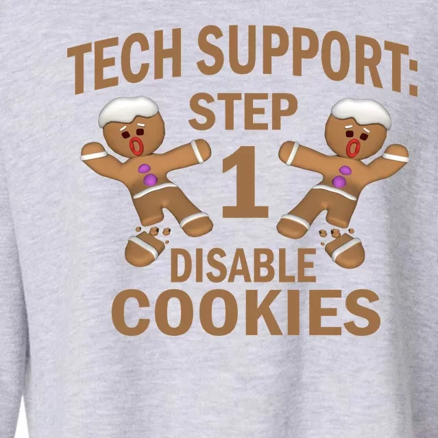 Tech Support Step One Disable Cookies Cropped Pullover Crew