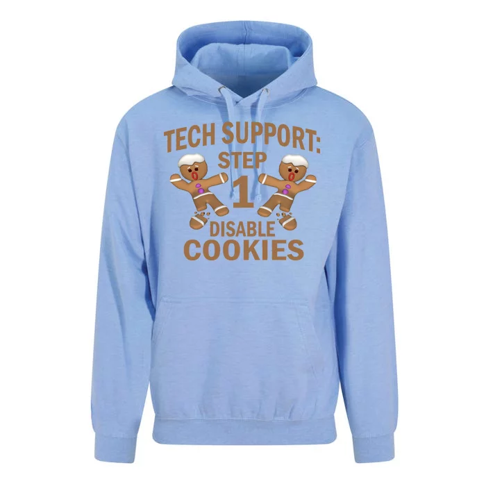 Tech Support Step One Disable Cookies Unisex Surf Hoodie