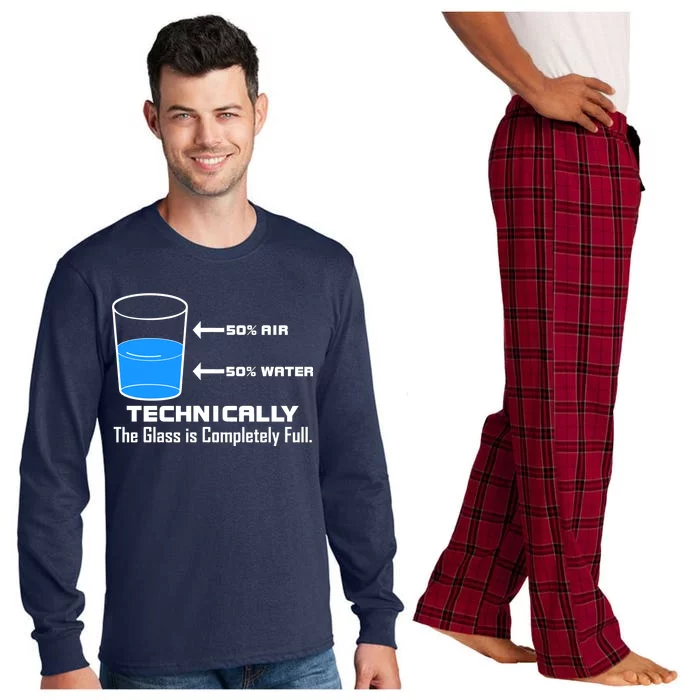 Technically The Glass is Completely Full Funny Science Long Sleeve Pajama Set