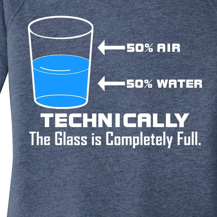 Technically The Glass is Completely Full Funny Science Women's Perfect Tri Tunic Long Sleeve Shirt