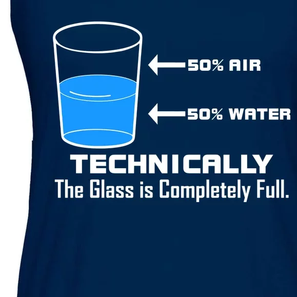 Technically The Glass is Completely Full Funny Science Ladies Essential Flowy Tank