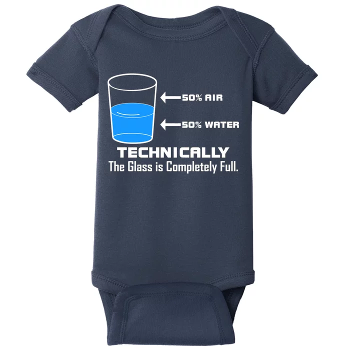 Technically The Glass is Completely Full Funny Science Baby Bodysuit