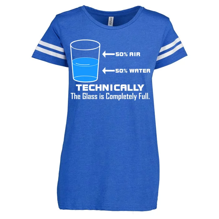 Technically The Glass is Completely Full Funny Science Enza Ladies Jersey Football T-Shirt