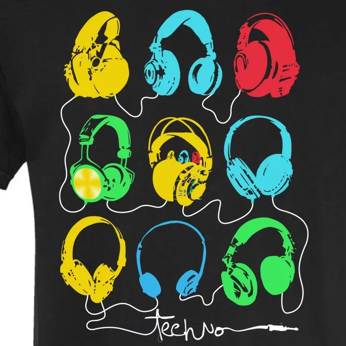 Techno Music Headphones Garment-Dyed Heavyweight T-Shirt