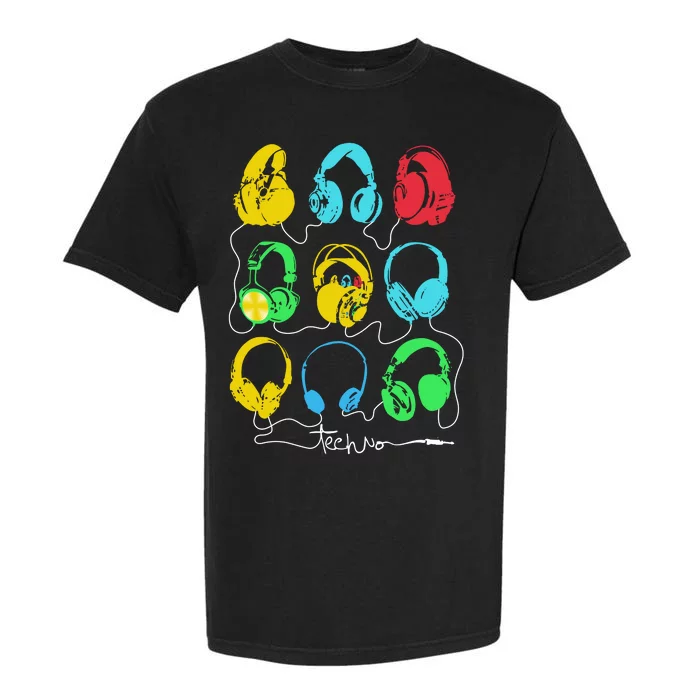 Techno Music Headphones Garment-Dyed Heavyweight T-Shirt