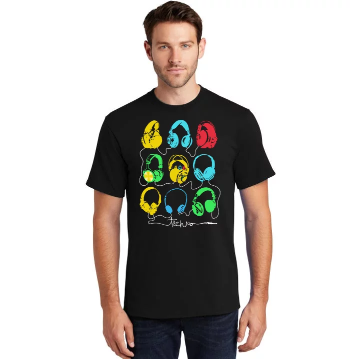 Techno Music Headphones Tall T-Shirt