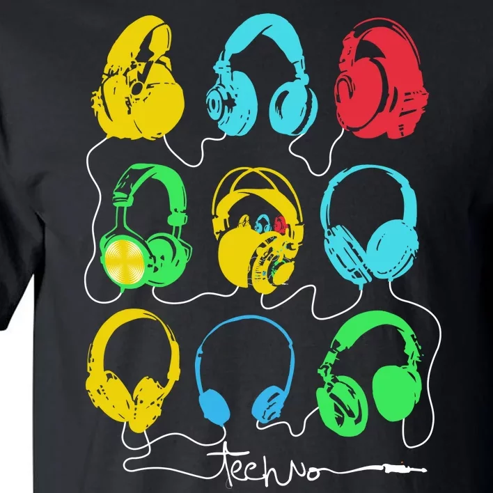 Techno Music Headphones Tall T-Shirt