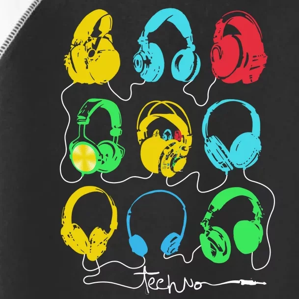 Techno Music Headphones Toddler Fine Jersey T-Shirt