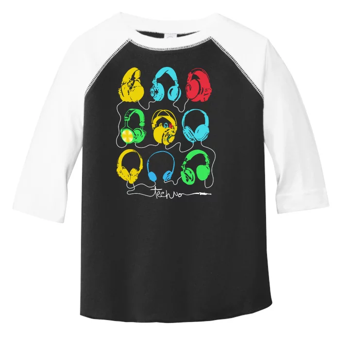 Techno Music Headphones Toddler Fine Jersey T-Shirt