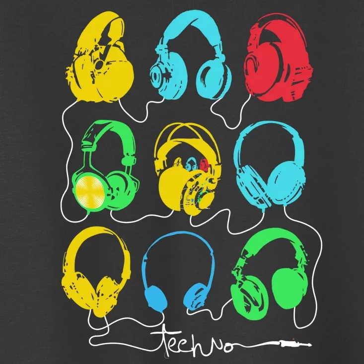 Techno Music Headphones Toddler T-Shirt