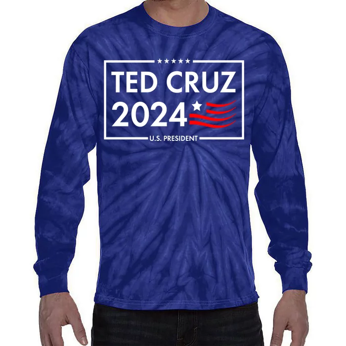 Ted Cruz 2024 For President Logo Tie-Dye Long Sleeve Shirt