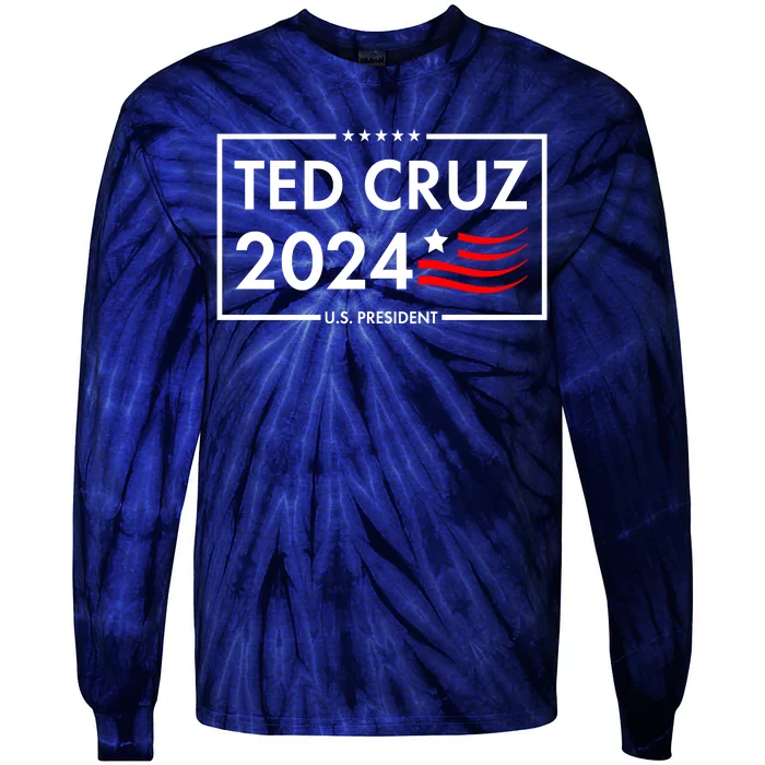 Ted Cruz 2024 For President Logo Tie-Dye Long Sleeve Shirt