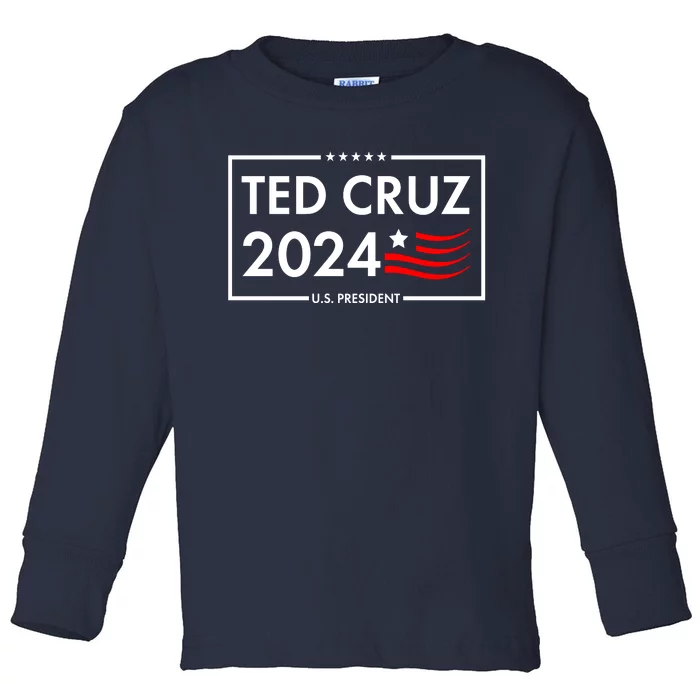 Ted Cruz 2024 For President Logo Toddler Long Sleeve Shirt