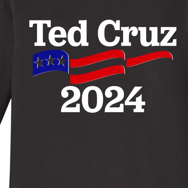 Ted Cruz For President 2024 Election Flag Baby Long Sleeve Bodysuit