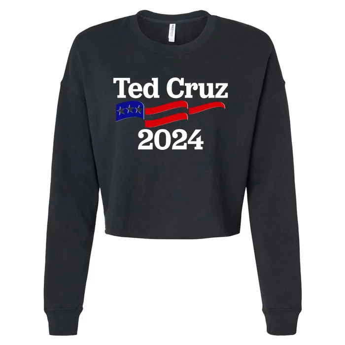 Ted Cruz For President 2024 Election Flag Cropped Pullover Crew