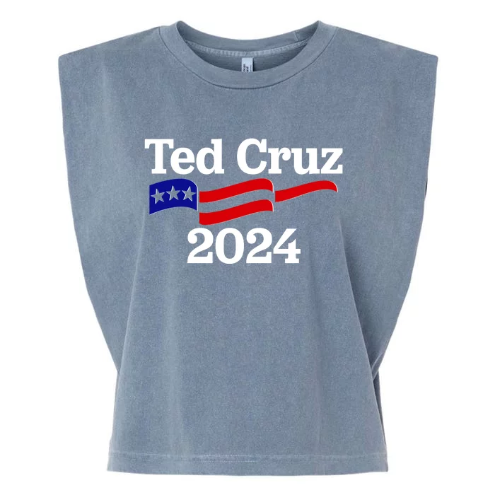 Ted Cruz For President 2024 Election Flag Garment-Dyed Women's Muscle Tee